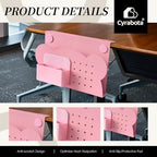 Under Desk Laptop Holder, No Drill Table Side Storage Organizer, Cute Pink Panda Clamp On Desktop Shelf Steel Table Hanging Mount File Tray, Desk Accessories & Workspace Organizers (Pink Panda) - Image 5