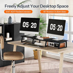 HOOBRO Dual Monitor Stand Riser, Computer Monitor Stand for PC, Black - Image 4