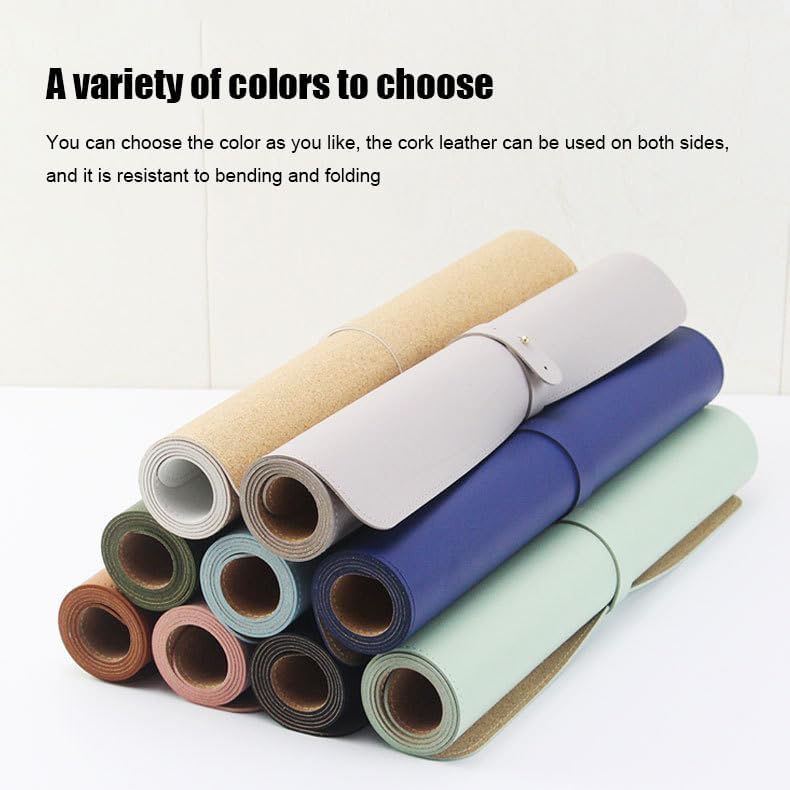 Ruby Lil Natural Cork Large Desk Blotter Protector,Waterproof Office Desk Pad with Stitched Edge,Green,80x40cm - Image 7