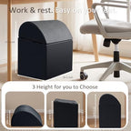 Foot Rest Under Desk, Non-Slip Footrest with 3 Adjustable Heights for Under Desk at Work, Ergonomic Desk Foot Stool with Washable Cover for Leg Rest, Desk, Home, Office, Chair (Black) - Image 3
