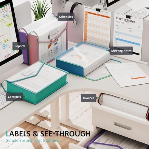 ThinkTex Plastic Expanding File Folder, Transparent envelopes with Snap - Image 4