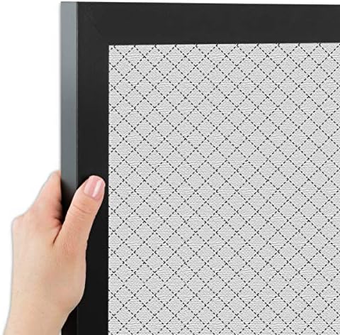 PinPix 14x14 inch Cork Bulletin Board. This Decorative Framed Pin Board Comes with Diamond Pattern in Grey Design and Satin Black. Ideal for Home, Office Decor or School (PinPix-126) - Image 2