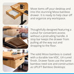 UPLIFT DESK Bamboo Under Desk Drawer – Desktop Storage with 17 lb Capacity and Safety Stop Slide, Undermount Drawer and Standing Desk Accessories for Home Office (Bamboo) - Image 6