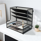 SETTFRFE 5-Tier Metal Desk File Organizer, File Tray Rack - Image 3