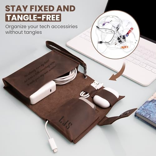 Personalized Pouch for Chargers and Cords | Personalized organizer pouch - Image 3
