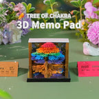 3D Calendar 2027, Desk Time Piece Calendar 2027,Tear-Away 3D Paper Art Notepad w LED Lights,Creative 3D Memo Pad Art Sticky Notes, DIY Paper Carving Gift (Tree-of-Chakra) - Image 2