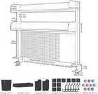 Clamp On Desk Organizer Shelf, Desk Extender Pegboard Workstation,Computer Desk Accessories for Office, Privacy Panel for Gaming Desk,Clamp-on 23.6/31.5/39.3in Desktop Shelving System, Black (Size : - Image 3
