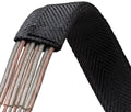 Electriduct 2.25" F6 Flat Braided Wrap Around Sleeving Flexible Mesh Cable Protector Wire Cover - 10 Feet - Black by Electriduct