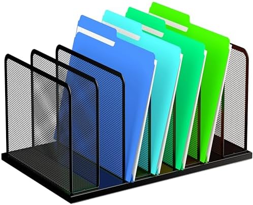 Kuntine.B 7-Section Upright Desk File Organizer Black 1 Pack by KuntineB