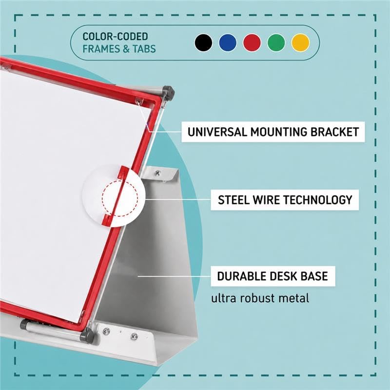 Tarifold Desktop Reference Display System, 50 Pockets, Expandable, Red - Image 3