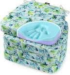 SUNROX Cooling Gel Memory Foam Chair Cushions, 2.6" Thick U-Shaped Dual-Layer Comfort Dining Chair Pads, Non Slip Seat Cushion with Ties for Indoor Kitchen Office 17"x16" Set of 4, Aqua Pilea Notata by SUNROX