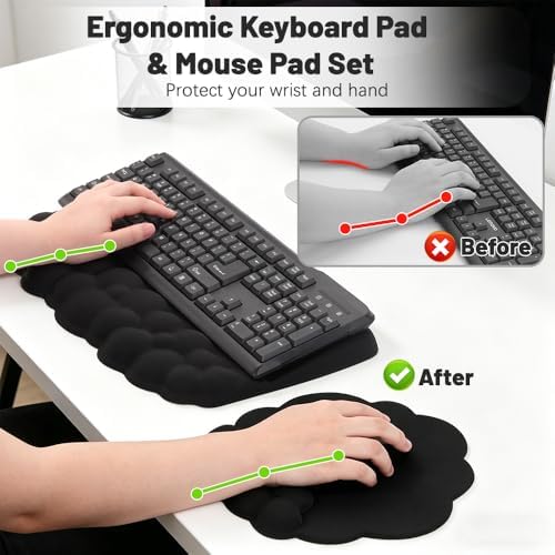 Ergonomic Keyboard Stand with Wrist Rest and Mouse Pad Set for Pain Relief - Image 5