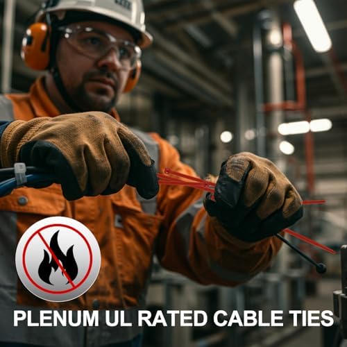 SATINIOR 500 Pcs 8 Inch Red Plenum Cable Ties Bulk, 50 lb Zip Ties - Image 4