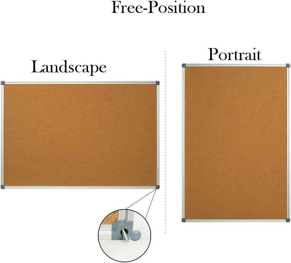 Lockways Large 60" x 36" Cork Board Bulletin Board Aluminium Frame - Image 3