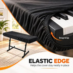 Digital Piano Keyboard Cover for Yamaha Montage M7, Electronic Keyboard Dust Cover, Stretch Fabric with Elastic Edge for Home Music Studio Storage - Image 3