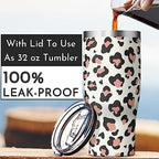 Universal Iced Coffee Sleeve - Upgraded Double Wall Reusable Stainless Steel Holder Sleeves Insulator for Cold Drinks Fits Starbucks Dunkin Donuts McDonalds Small Medium Large Cups (Luxy Leopard) - Image 3
