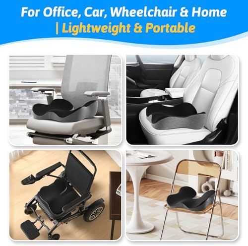 Dreamer Car Seat Cushion for Tailbone & Sciatica Pain Relief (Black & Gray) - Image 6