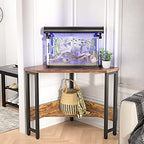 Armocity Corner Small Desk with Outlets Corner Table for Small Space Industrial Computer Desk with USB Ports Triangle Desk with Storage for Home Office, Workstation, Living Room, Bedroom, Rustic - Image 2