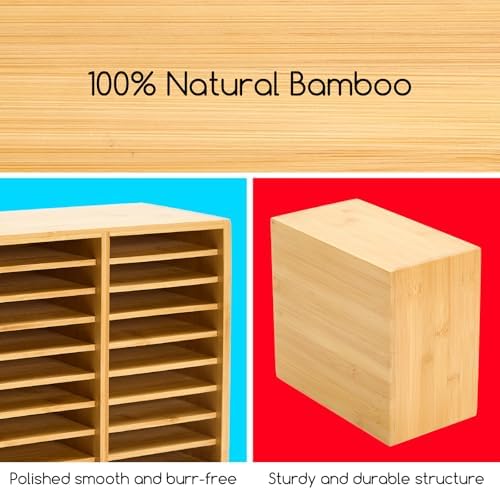 MEEDEN Bamboo Marker Holder Organizer: Holds 126 Pens with 18 Compartments - Image 6