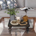 MAONAME Decorative Wood Display Risers, Washed Black Wooden Pedestal Stand - Image 7