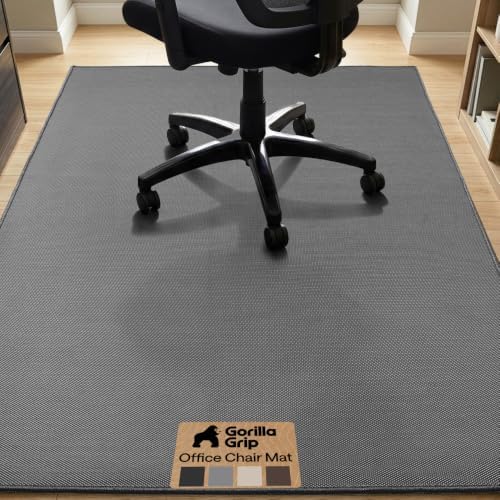 GORILLA GRIP Office Chair Mat for Hard Floors, Under Desk Rug, 58x46 Gray by GorillaGrip