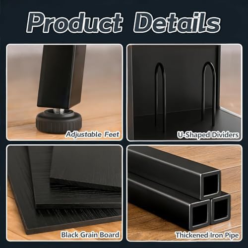 Record Player Stand with Dual Display Bins Storage for 300+ Vinyl Records - Image 2