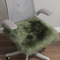 LLB Sheepskin Chair Covers - Office & Dining Room Chair Pads - 18x18 Inch, Dark Green by LLB