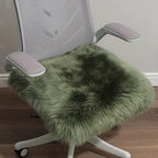 LLB Sheepskin Chair Covers - Office & Dining Room Chair Pads - 18x18 Inch, Dark Green by LLB