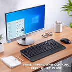 KOPJIPPOM Wireless Keyboard and Mouse Set with Quiet Keys, 2.4G Full Size Ergonomic Keyboard with Wrist Rest, Protective Covers, Soft Touch Silent Design for Windows, Computer, PC and Laptop - Image 2