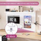 Metal Pegboard Desk Organizer with Dual Monitor Stand, 59x35 Inch Large Privacy Panel with 3 Accessories, Sturdy Gaming & Office Desk Wall Organizer, White - Image 7