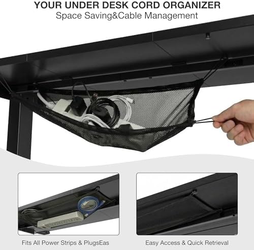 Acrolix 48x24 Electric Standing Desk with Cable Net, Black - Image 5