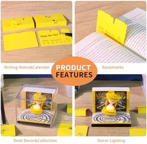 3D Memo Pad, 3D Calendar 2027, Time Piece Calendar, Tear-Off Calendars 2027, 3D Paper Carving Art Memo Pad, Art Carving Sticky Notes for Office Home Gifts Ornaments (Time Hourglass) - Image 6