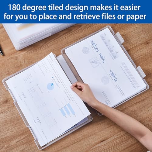 8 Packs Paper Storage Boxes, Plastic Multi-Purpose Thick Scrapbook Storage Box for Office,Craft or Art Supplies, 8.5 x 11 Plastic Portable Project Case for US letter Size and A4 paper - Image 7