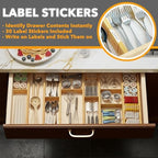 SpaceAid Bamboo Drawer Dividers with Inserts and Labels, Kitchen Adjustable Drawer Organizers, Expandable Organization for Home, Office, Dressers, 7 Dividers with 15 Inserts (17"-22" Natural) - Image 3