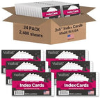 WritePads Index Cards Bulk, 2400 Flash Cards (24 Packs of 100), Wide Ruled Notecard, Blank Back Note Cards, Lined Flashcards for Studying School Home and Office, Made in USA (3x5) by WritePads