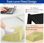 Foot Rest for Under Desk at Work, Ergonomic Under Desk Footrest with Washable Cover for Office, Home & Gaming Leg Elevation Pillow Fruit Green - Image 6