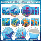 450 Pcs Tableware Set, Serve 50, Ocean Color, Under the Sea - Image 3