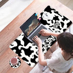 Mouse Pad,Large Desk Mat Set, 4in1 XL Mousepad + Keyboard Wrist Rest+Mouse Wrist Rest+Coaster with Ergonomic Desk Pad for Home Office Table Computer Cover -Cow Print - Image 7