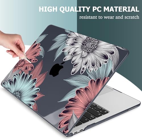Mektron Case for 2026 MacBook Neo 13-inch A18 Pro chip A3404 Laptop Cover with 13-inch (Diagonal) Liquid Retina Display+ Keyboard Cover+ Screen Protector, Blooming Chrysanthemums - Image 4