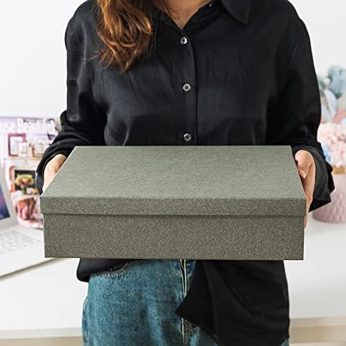 Soul & Lane - Gray Kraft Decorative Storage Boxes with Lids, Set of 3 - Image 3