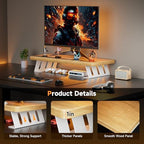 Monitor Stand Riser, 24 Inch Wood Desk Monitor Riser for Laptop/PC/Printer - Image 2