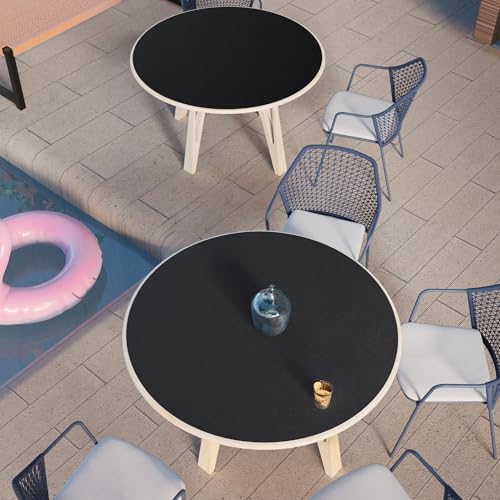 MAIDERN 48 Inch Round Cork & Leather Table Pad Protector, Cuttable Size (42-48 Inch), Trimmable Dining Table Mat, Heat Resistant/Non-Slip Table Cover for Kitchen, Office, or Restauran (Black) - Image 5