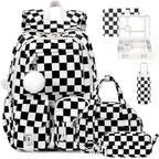 5PCS Corduroy Backpack for Girls with Bento Box & Water Bottle by Unknown