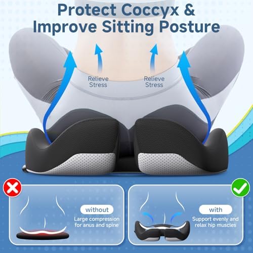 Benazcap Large Cooling Gel Memory Foam Seat Cushion for Long Sitting - Image 4