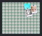 PinPix 18x15 inch Cork Bulletin Board. This Decorative Framed Pin Board Comes with Diamond Pattern in Green and White Design and Satin Black. Ideal for Home, Office Decor or School (PinPix-330) by PinPixBulletinBoards