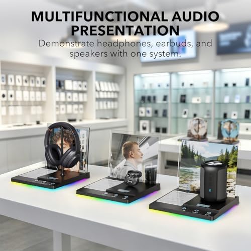 1Mii DemoStation B3+ Bluetooth Audio Demo Stand for Dual Headphones Display - Image 3
