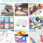 12 Pcs Clear Paper Storage Box, Black, 12.4 x 9.84 x 1.18 Inches - Image 5