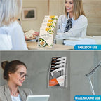 KTRIO 4 Tier Acrylic Brochure Holder 6 x 9, 2 Pack, Desktop/Wall Mount - Image 2