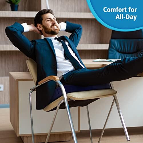 CloudBliss Gel Memory Foam Seat Cushion for Long Sitting, X-Large, Blue - Image 7