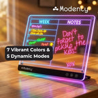 Magnetic LED Weekly Planner - Rechargeable Dry-Erase Whiteboard, 14x10 Acrylic Calendar with 7 LED Colors & 5 Light Modes for Fridge, Desk or Office - Image 5